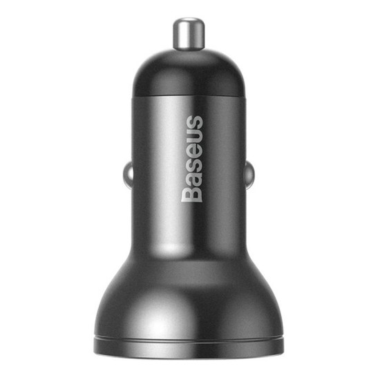 BASEUS 12V 24W, 2xUSB-A, сив - CCBX-0G