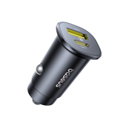 BASEUS 12V 30W, USB-A + USB-C,GoTrip DP1 /черен/ - C00072300123-00