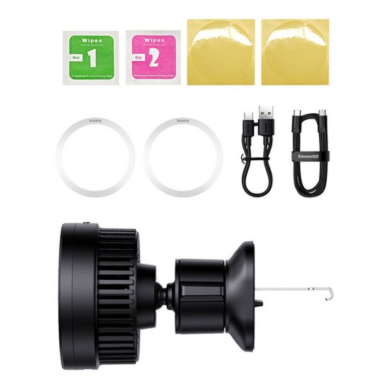 BASEUS холдер 15W Wireless за прикрепяне, MagPro Magnetic /черен/ - C40164100121-00