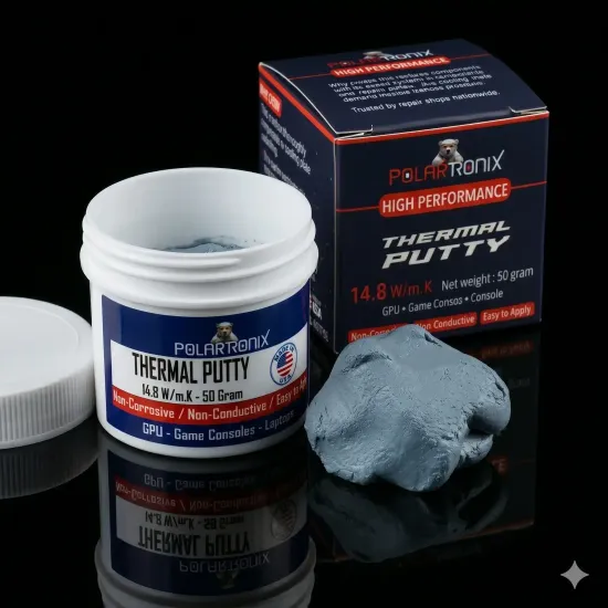 Thermal Putty 14.8 W/m·K Non-Conductive High-Performance Gap Filler (50g) за Laptop GPU / PS5 Xbox Series X/S / VRAM MOSFETs Coils (PolarTronix)