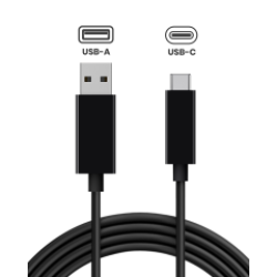 USB-A to USB-C Захранващ & Data Кабел (1.5m, 5ft) за PS5 / Xbox Series X / Switch Pro Controllers & USB-C Devices