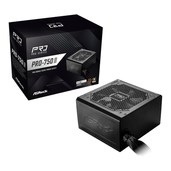 Захранващ блок ASRock PRO-750B 750W 80+ Bronze PCIE 5.1 Ready