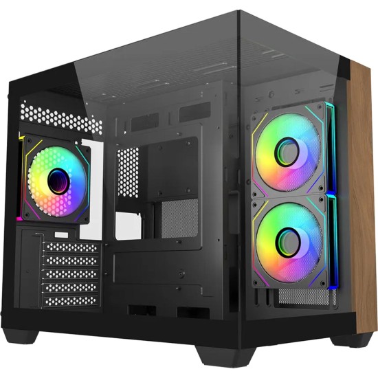 Кутия CoolerMaster Elite 481 Wood - Черна