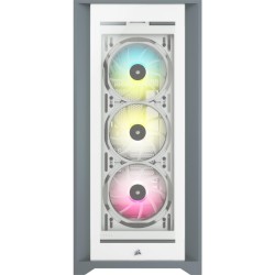 Кутия Corsair iCUE 5000X RGB Mid Tower, Tempered Glass, Бяла