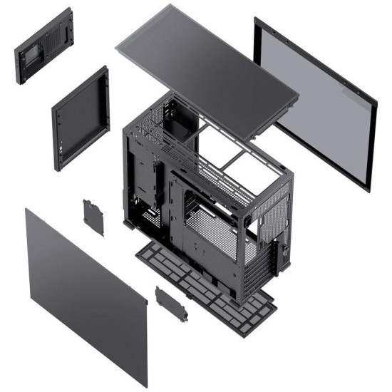 Кутия Jonsbo D41 Screen TG, mATX, Черна