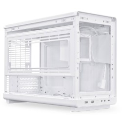 Кутия Lian Li DAN A3-mATX Wood Edition White, Tempered Glass, Micro Tower
