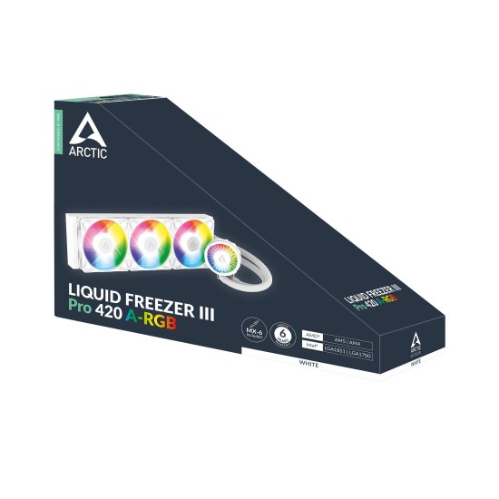 Охладител за процесор Arctic Liquid Freezer III Pro 420 A-RGB - White Охладител за процесор Arctic Liquid Freezer III Pro 420 A-RGB - White