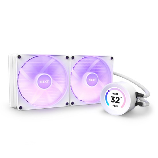 Охладител за процесор NZXT Kraken Elite RGB 280 White, Customizable LCD Display