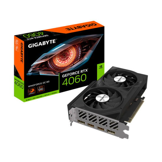 Видео карта GIGABYTE GeForce RTX 4060 WINDFORCE OC 8GB GDDR6