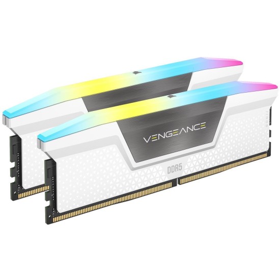 Памет Corsair Vengeance White RGB 32GB(2x16GB) DDR5 6000MHz CL36 CMH32GX5M2E6000C36W
