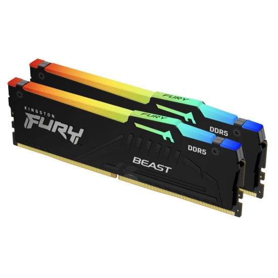 Памет Kingston FURY Beast Black RGB 64GB(2x32GB) DDR5 6000MHz