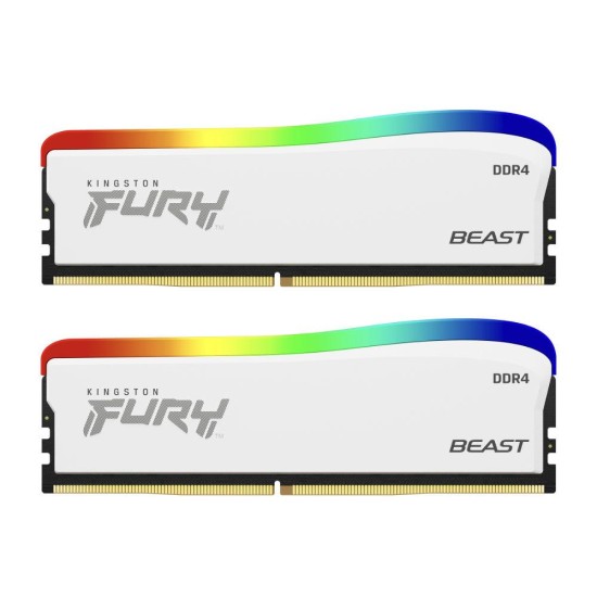 Памет Kingston FURY Beast White RGB 16GB(2x8GB) DDR4 3600MHz KF436C17BWAK2/16