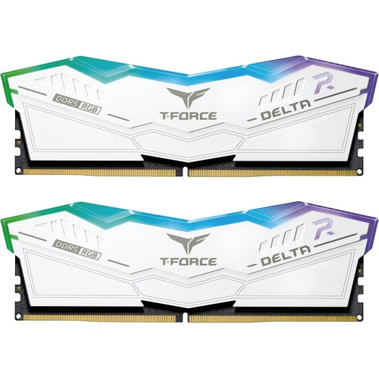 Памет Team Group T-Force Delta RGB White DDR5 32GB (2x16GB) 6000MHz CL38