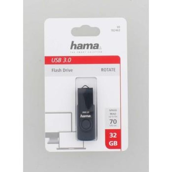 USB памет HAMA Rotate, 32GB, UBS 3.0 70 MB/s, Петролно синьо