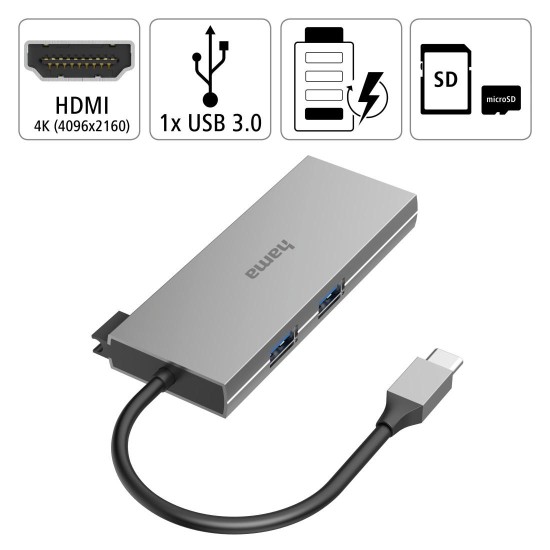 6-портов хъб USB-C, HAMA-200110