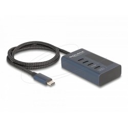 Delock USB Хъб, 4 порта, 10 Gbps, 3 x Data USB-C, 1 x PD 20W