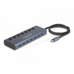 Delock USB Хъб, 7 x USB Type-C, 5 Gbps, 6 x Data USB-C, 1 x PD 20W