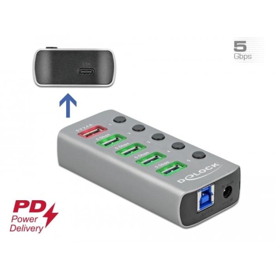 USB хъб, 7-портов, DELOCK-63263