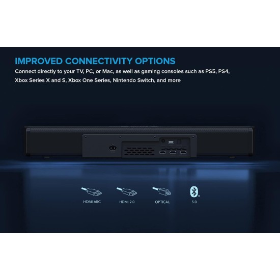 Звукова система 2.1 Creative Stage 360, Bluetooth 5.0, Dolby Atmos, HDMI 2.0, ARC, Черен