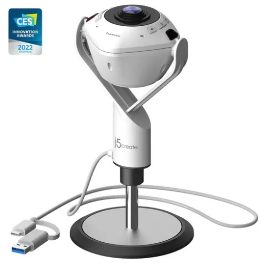 Камера за видеоконференции, j5create JVU368,360°,Full HD 1080p,USB™ UVC/UAC plug-and-play,HDR,AI функция Камера за видеоконференции, j5create JVU368,360°,Full HD 1080p,USB™ UVC/UAC plug-and-play,HDR,AI функция