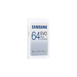Карта памет Samsung EVO Plus, SD Card, 64GB, Бяла
