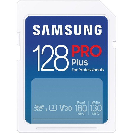 Карта памет Samsung PRO Plus, SD Card, 128GB, USB Четец, Бяла