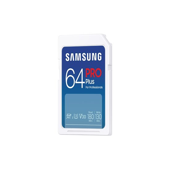 Карта памет Samsung PRO Plus, SD Card, 64GB, Бяла