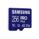 Карта памет Samsung PRO Plus, microSDXC, UHS-I, 256GB, Адаптер, USB четец