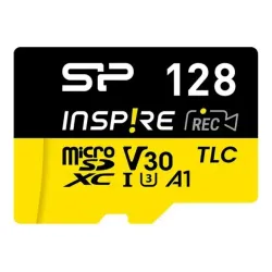 Карта памет Silicon Power microSDXC Inspire 128GB, Class 10, UHS-I U3, V30, A1, A2 с адаптер SD