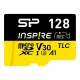Карта памет Silicon Power microSDXC Inspire 128GB, Class 10, UHS-I U3, V30, A1, A2 с адаптер SD