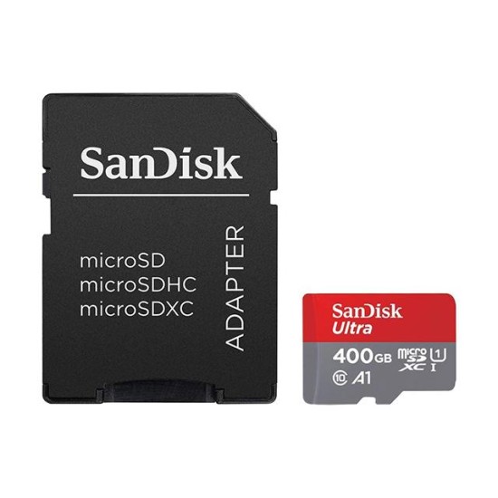 SanDisk Карта памет Ultra microSDXC,400GB + SD Adapter + 98MB/s Class 10 UHS-I A1