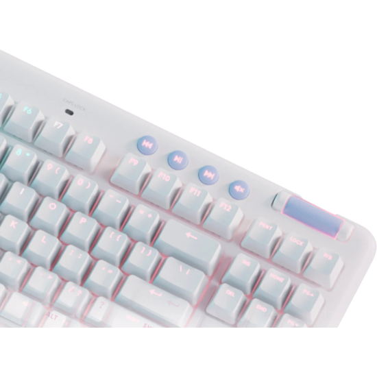 Безжична геймърска механична клавиатура Logitech G G715, TKL, Tactile, RGB LED, US Layout, бяла