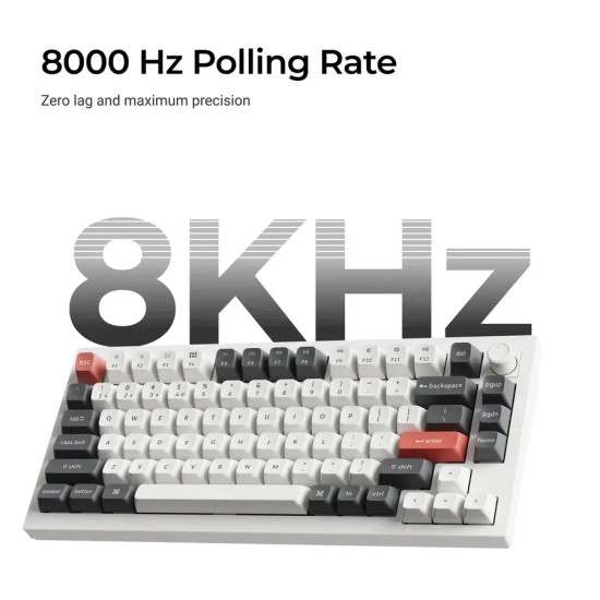 Безжична механичка клавиатура Keychron Q1 Ultra 8K Black - Silk POM Switch Brown
