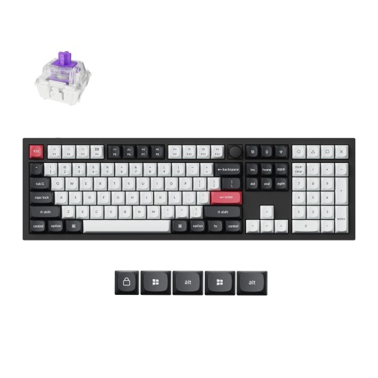 Безжична механичка клавиатура Keychron Q6 HE QMK Gateron Double-Rail Magnetic Switch - Carbon Black