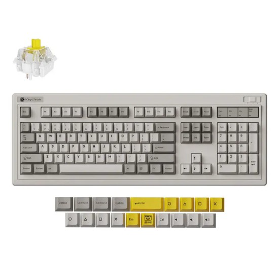 Безжична механичка клавиатура Keychron R6 QMK Retro - Super Banana Switch Безжична механичка клавиатура Keychron R6 QMK Retro - Super Banana Switch