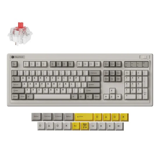 Безжична механичка клавиатура Keychron R6 QMK Retro - Super Red Switch Безжична механичка клавиатура Keychron R6 QMK Retro - Super Red Switch