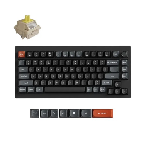 Безжична механичка клавиатура Keychron V1 Ultra 8K - Silk POM Switch Banana Безжична механичка клавиатура Keychron V1 Ultra 8K - Silk POM Switch Banana