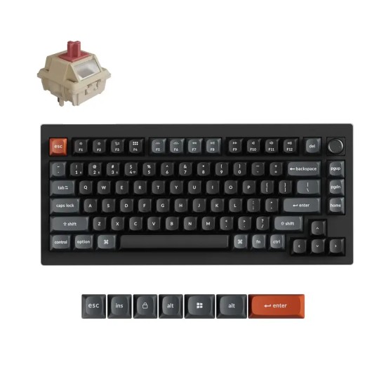 Безжична механичка клавиатура Keychron V1 Ultra 8K - Silk POM Switch Red