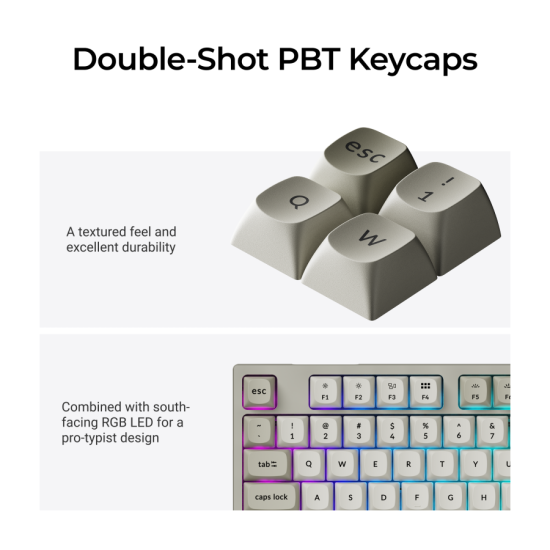 Геймърска Механична клавиатура Keychron C1 Pro 8K QMK - Super Brown Switch