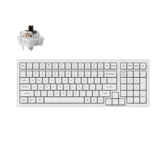 Геймърска Механична клавиатура Keychron K4 Pro White K4P-O3