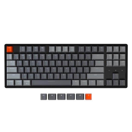 Геймърска Механична клавиатура Keychron K8 Aluminum Hot-Swappable TKL Gateron Optical Brown Switch RGB LED ABS