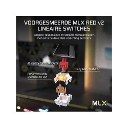 Геймърскa безжична/блутут механична клавиатура Corsair K70 CORE TKL RGB, Corsair MLX Red суич