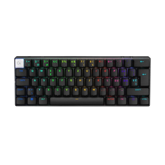 Геймърска клавиатура Logitech Pro X 60 Tactile black, KEYCONTROL, LIGHTSYNC, RGB, Черна
