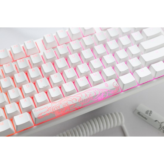 Геймърскa механична клавиатура Ducky One 3 Pure White Full Size Hotswap Cherry MX Red, RGB, PBT Keycaps