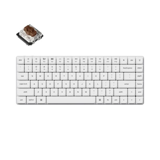 Геймърска механична клавиатура Keychron K3 Pro White QMK/VIA - Brown Brown