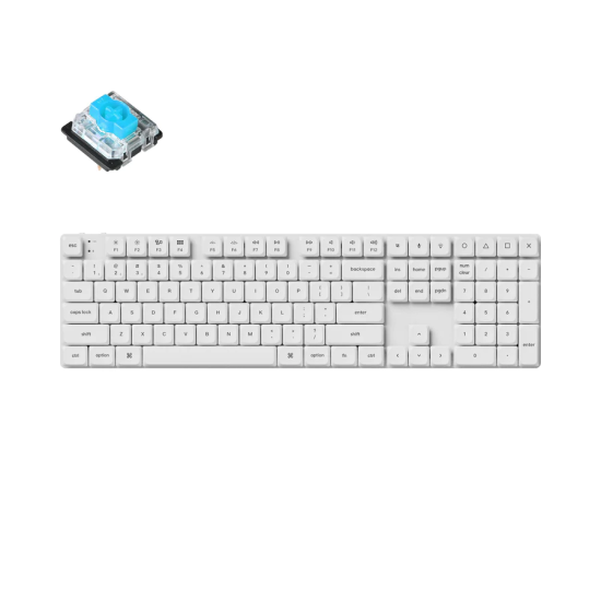 Геймърска механична клавиатура Keychron K5 Pro White, Low Blue Switch