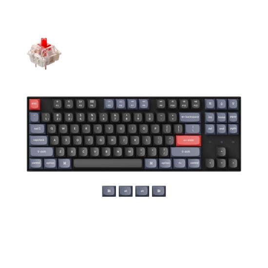 Геймърска механична клавиатура Keychron K8 Pro TKL Gateron G Pro(Hot Swappable) Red Switch RGB Backlight Plastic Frame