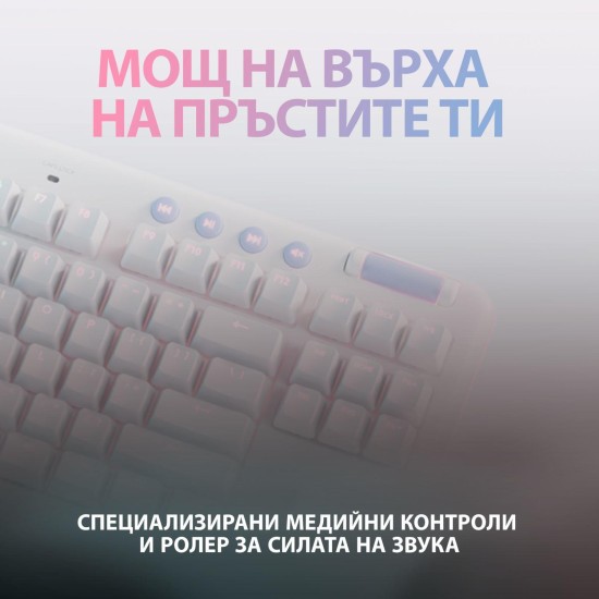 Геймърска механична клавиатура Logitech G G713, TKL, Tactile, RGB LED, US Layout, бяла