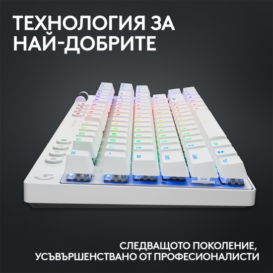 Геймърска механична клавиатура Logitech G Pro X TKL White - Tactile Геймърска механична клавиатура Logitech G Pro X TKL White - Tactile