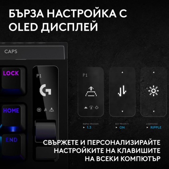 Геймърска механична клавиатура Logitech G Pro X2 RAPID TKL, Magnetic Analog Linear Switch - Черен Геймърска механична клавиатура Logitech G Pro X2 RAPID TKL, Magnetic Analog Linear Switch - Черен
